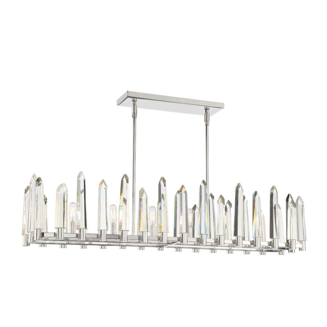 HomeDor Landry Stunning Light Luxury Rectangle Clear Crystal Chandelier