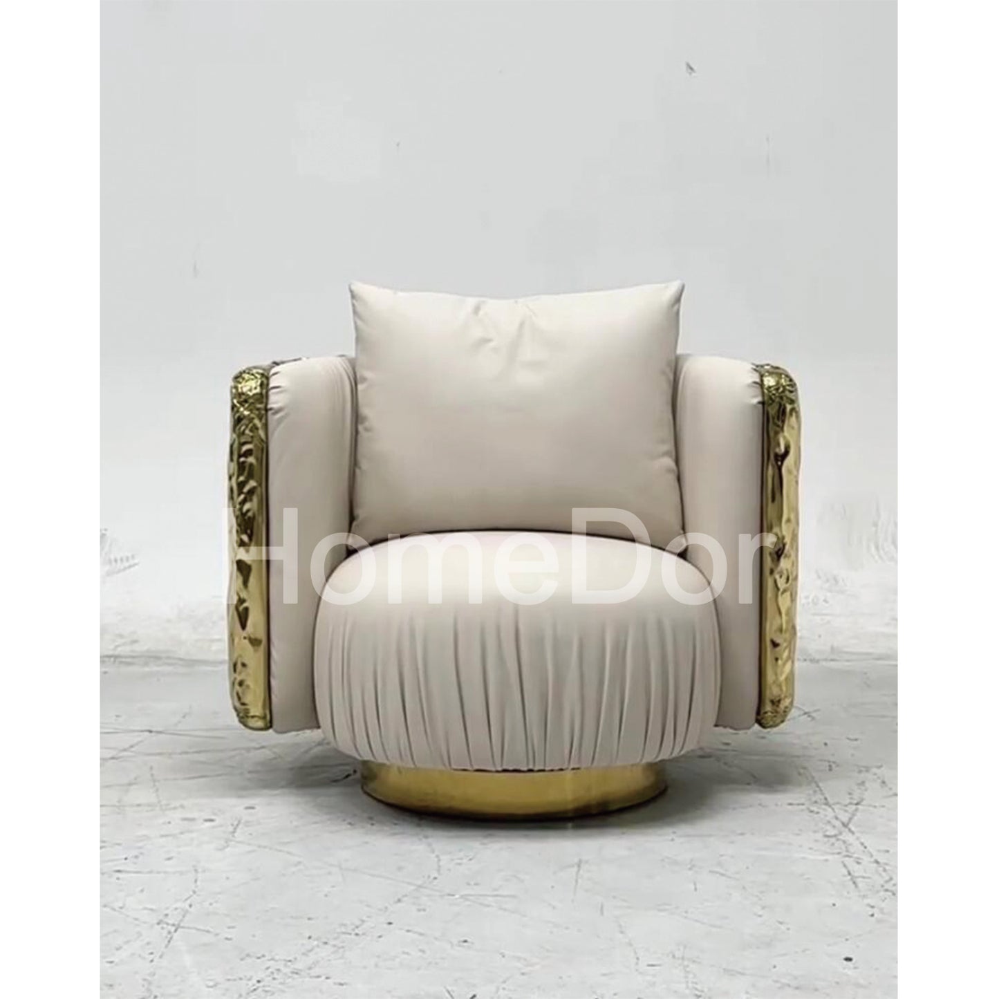 HomeDor Luxury Golden Stainless Steel Sofa Chair