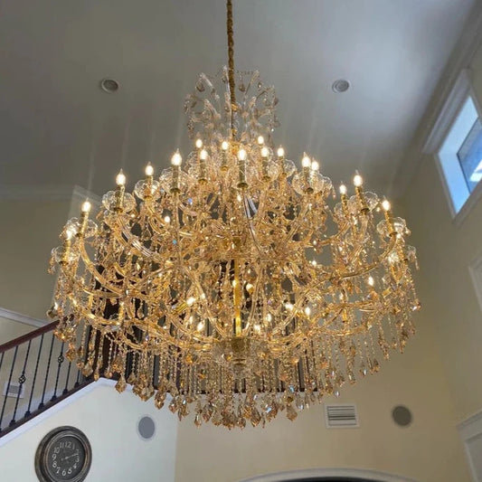 HomeDor Laura Candle Crystal Chandelier with gold/chrom finish