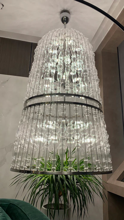 HomeDor Creative Handmade Glass Cage Chandelier