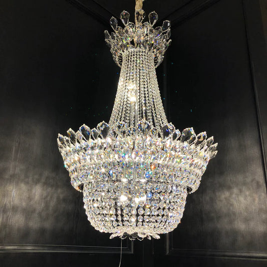 Lampadario in cristallo trasparente a forma di corona Laylani