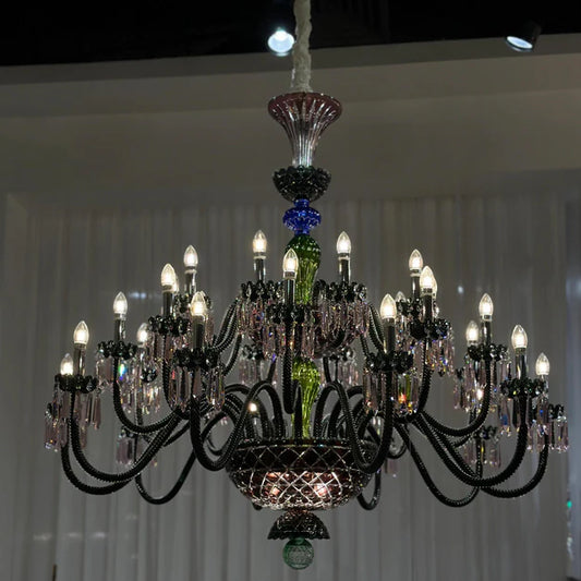 HomeDor Premium Diva Luxury Vintage Candle Crystal Chandelier