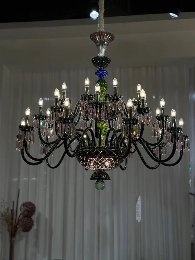 HomeDor Premium Diva Luxury Vintage Candle Crystal Chandelier