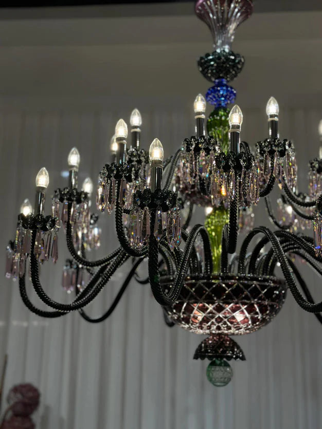 HomeDor Premium Diva Luxury Vintage Candle Crystal Chandelier