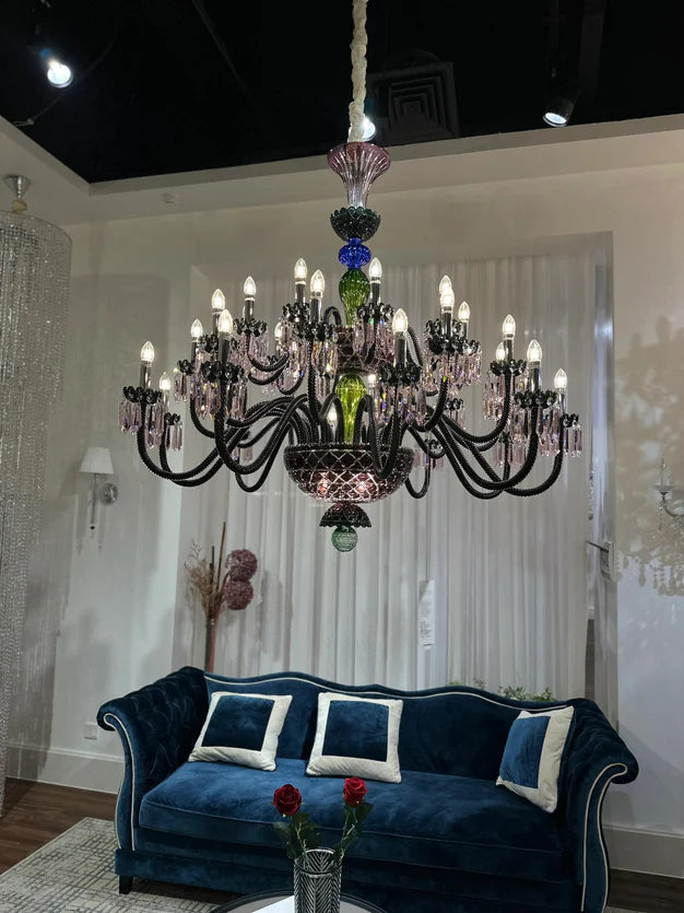 HomeDor Premium Diva Luxury Vintage Candle Crystal Chandelier