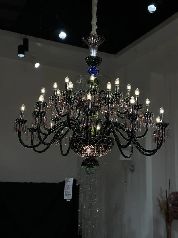 HomeDor Premium Diva Luxury Vintage Candle Crystal Chandelier