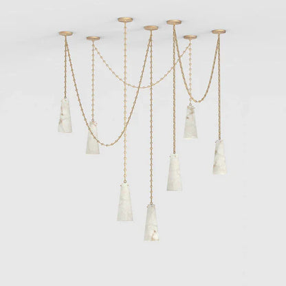 HomeDor Minimalist 3/5/7-Light Marble Alabaster Chandelier