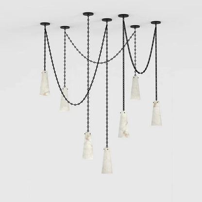 HomeDor Minimalist 3/5/7-Light Marble Alabaster Chandelier