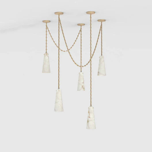 HomeDor Minimalist 3/5/7-Light Marble Alabaster Chandelier