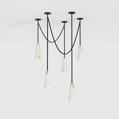 HomeDor Minimalist 3/5/7-Light Marble Alabaster Chandelier