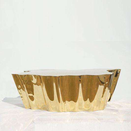 HomeDor Modern Irregular Gold Coffee Table