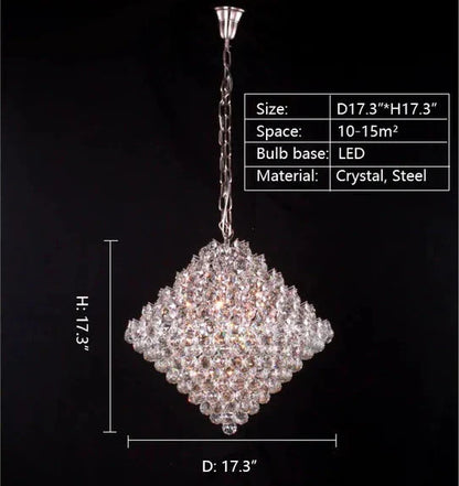 Clearance | Luxury Conical Champagne Crystal Chandelier