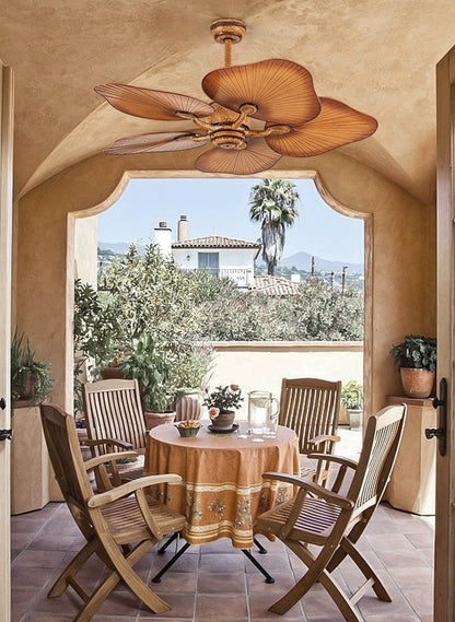 HomeDor Pastoral Ceiling Fan Light With Remote Control For Living Room/Dining Room/Bedroom/Bar
