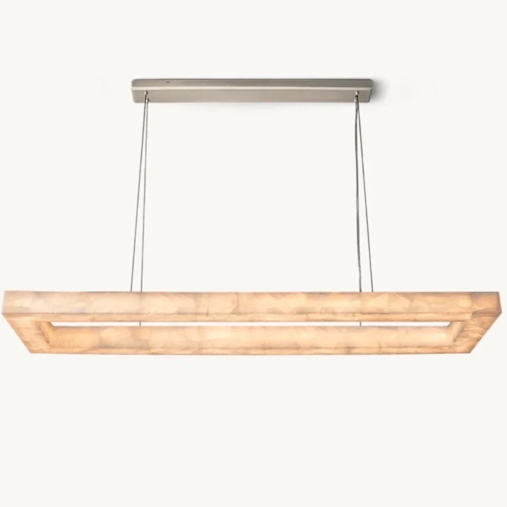 HomeDor Minimalist Rectangular Alabaster Chandelier