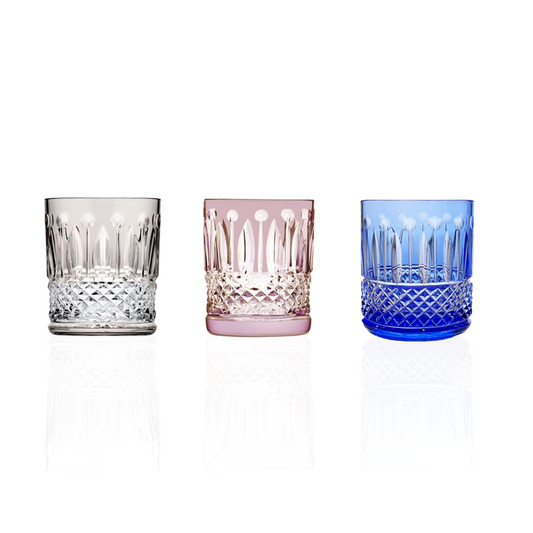 HomeDor Luxury Crystal Engraved Colorful Whiskey Glass