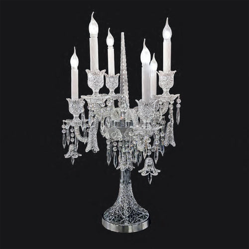 HomeDor Luxury Vintage Premium Laurel Candle Crystal Table Lamp