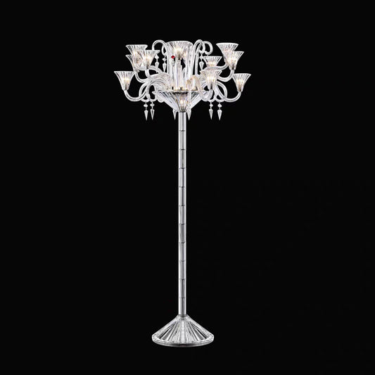 HomeDor Luxury Premium Laurel Candle Crystal Floor Lamp