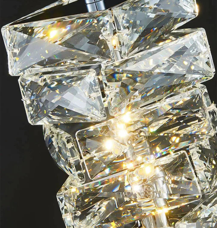 Illuminazione a sospensione in cristallo cromato Lito