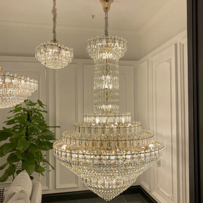 HomeDor Premium Luxury Extra Large Round Multi-layer Crystal Chandelier