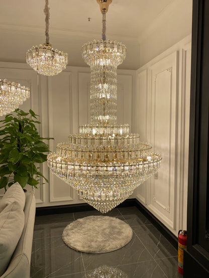 HomeDor Premium Luxury Extra Large Round Multi-layer Crystal Chandelier