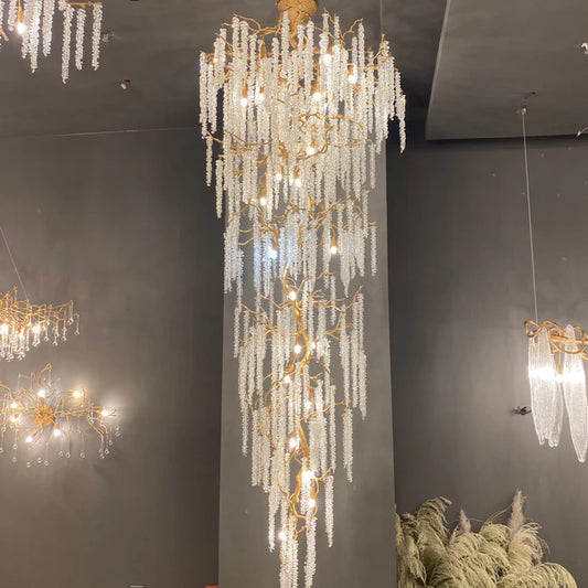 HomeDor Extra Large Tassel Tree Branch Crystal Chandelier