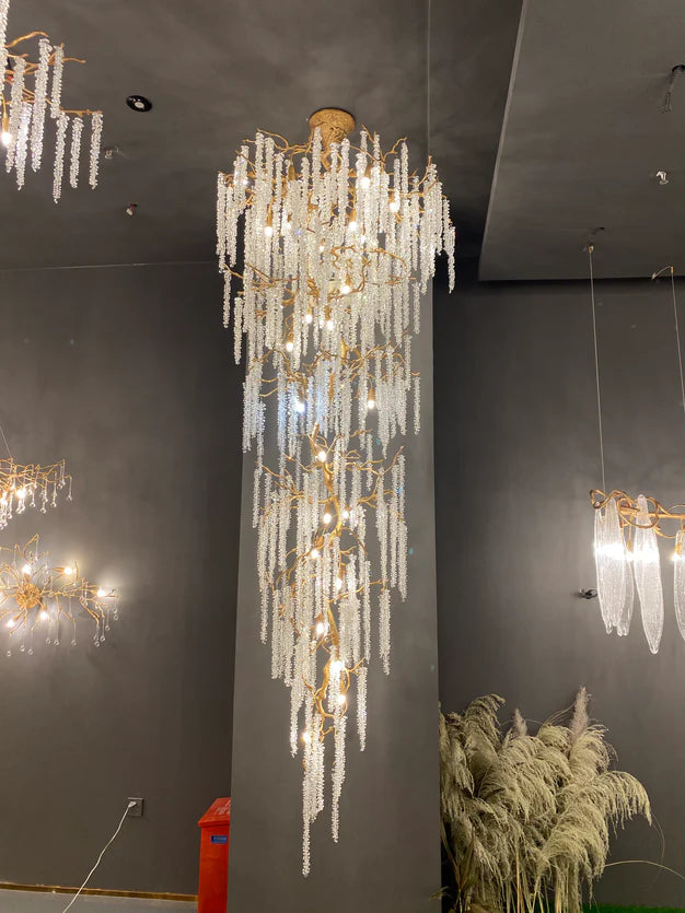 HomeDor Extra Large Tassel Tree Branch Crystal Chandelier