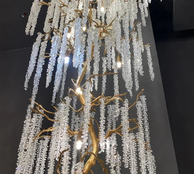 HomeDor Extra Large Tassel Tree Branch Crystal Chandelier