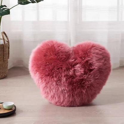HomeDor Soft Wool Pillow in Heart Shape