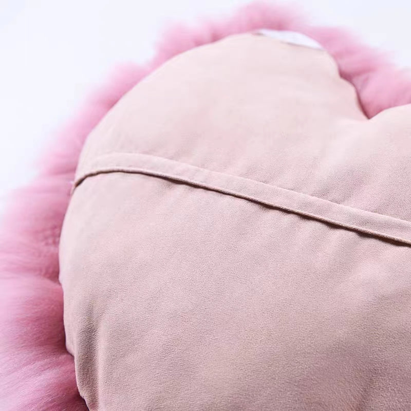 HomeDor Soft Wool Pillow in Heart Shape
