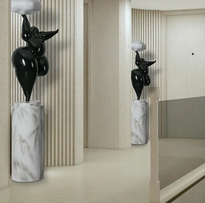 HomeDor Abstract Creative Figure Sculpture Cloud Floor Lamp