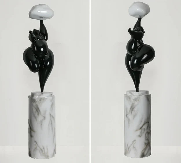 HomeDor Abstract Creative Figure Sculpture Cloud Floor Lamp