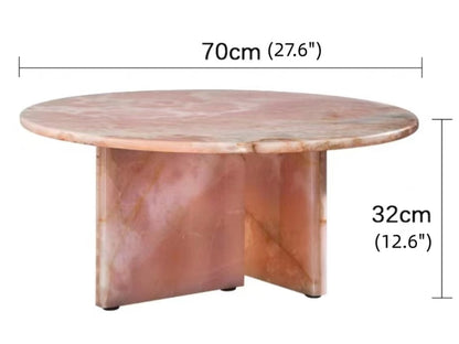 HomeDor Pink Natural Marble Coffee Table/Bed side Table
