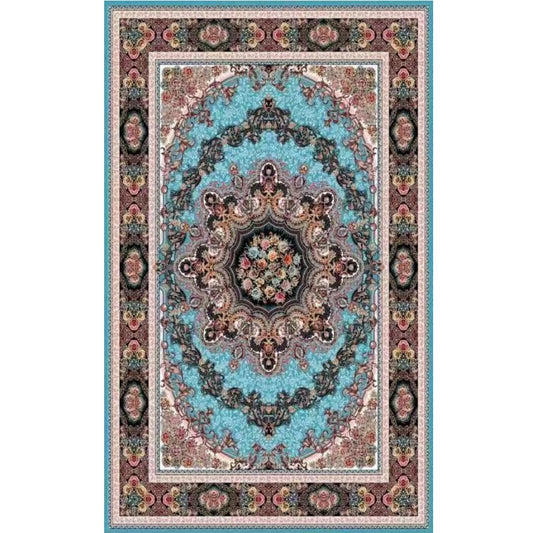 Persian Rug Oriental Vintage Aesthetic Teal Carpet