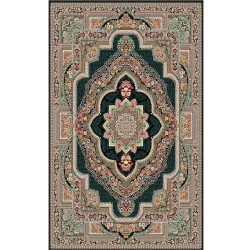 Persian Rug Vintage Oriental Luxury Dark Green Carpet