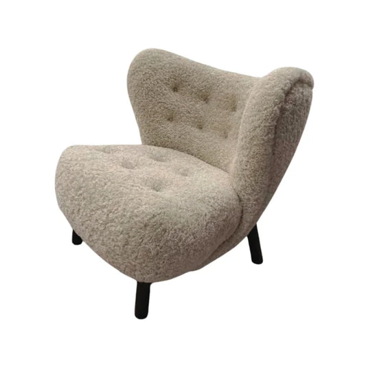 HomeDor Premium Casual Comfy Sherpa Plush Accent Lounge Chair with Ottoman