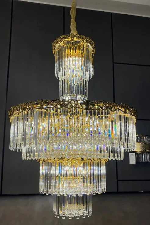 HomeDor Luxury Premium Empire Wreath Crystal Chandelier