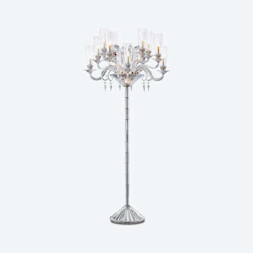 HomeDor Luxury French  Premium Laurel Candle Crystal Floor Lamp