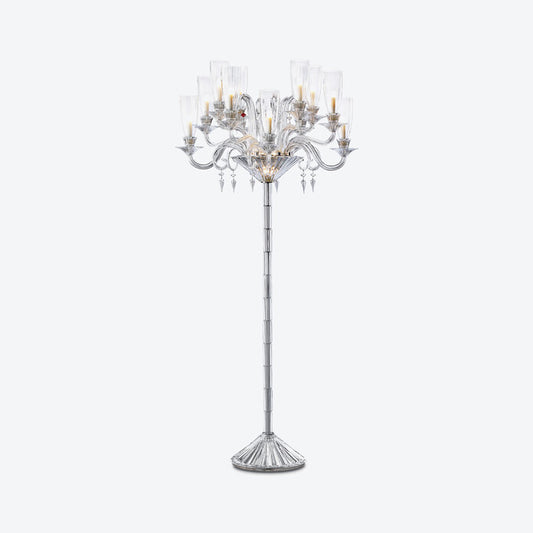 HomeDor Luxury French  Premium Laurel Candle Crystal Floor Lamp