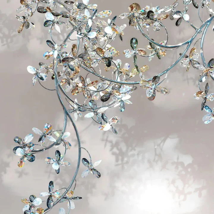 Lilienfarbener Blumen-Kronleuchter mit vertikalem Zweig