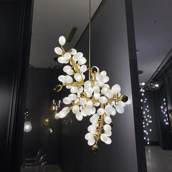 HomeDor Premium Creative Designer White Grape Chandelier