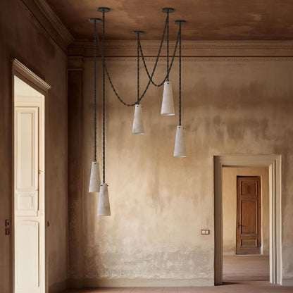 HomeDor Minimalist 3/5/7-Light Marble Alabaster Chandelier