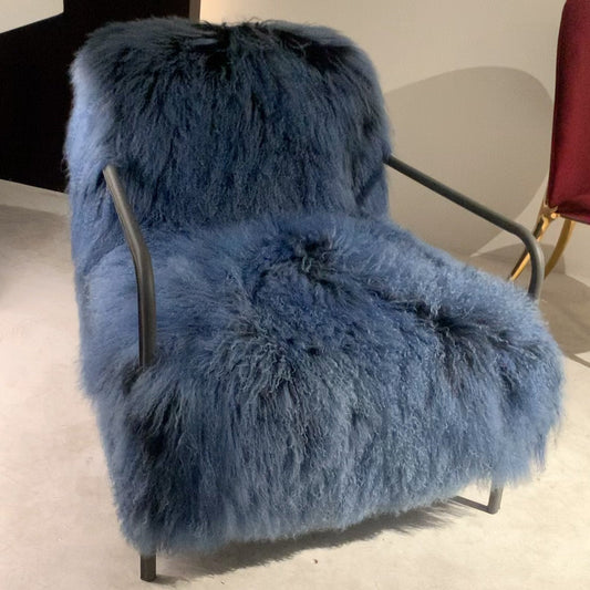 HomeDor Modern Furry Fleece Lounge Chair