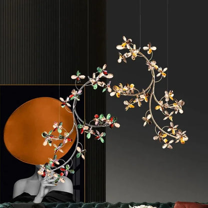 Lilienfarbener Blumen-Kronleuchter mit vertikalem Zweig