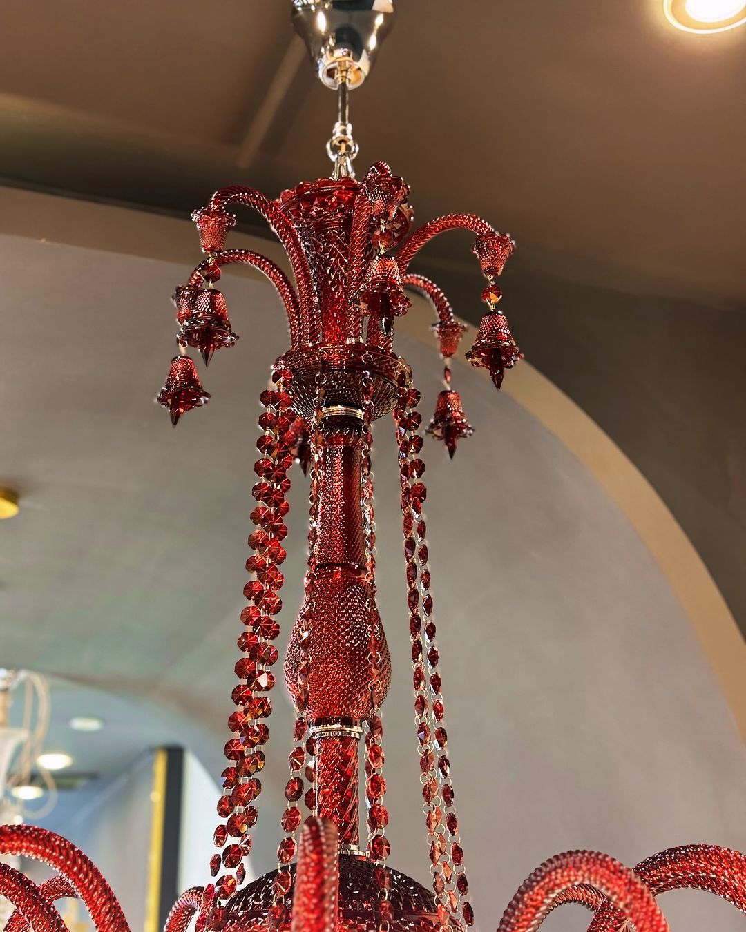 HomeDor Luxury Premium Diva Red Vintage Romantic Crystal Chandelier