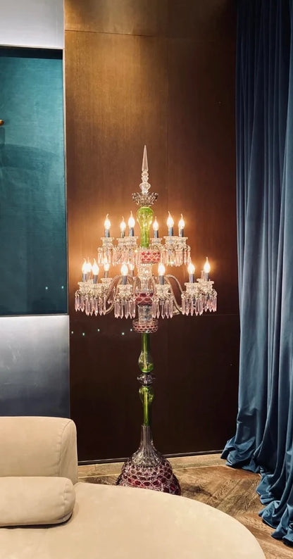 HomeDor Luxury Colorful 18-Light Crystal Floor Lamp