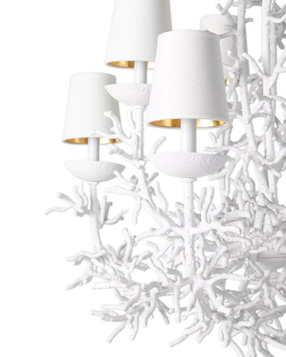 HomeDor Lettie Christmas Tree Style White Coral Candle Chandelier