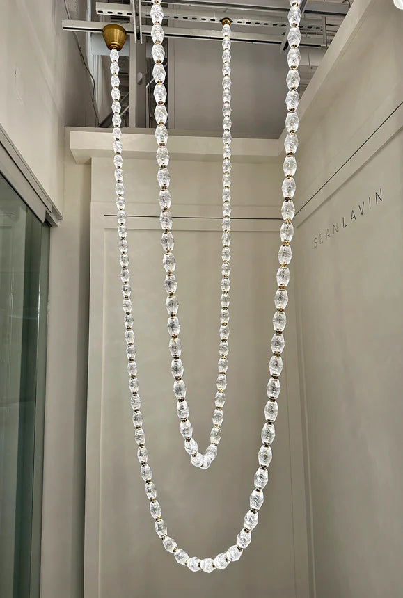 HomeDor Modern Glass Pearl Necklace Pendnat Chandelier