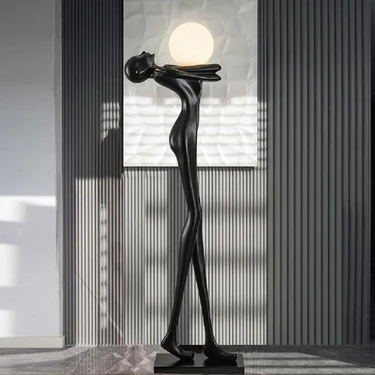 HomeDor Art Design Hug Yourself Statue Floor Lamp
