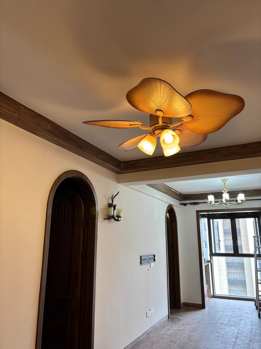 HomeDor Pastoral Ceiling Fan Light With Remote Control For Living Room/Dining Room/Bedroom/Bar