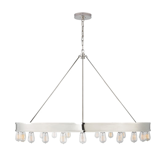 HomeDor Modern Polished Nickel Ring Chandelier